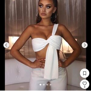 House of CB ‘Marnelle’ Ivory Twist Crop Top Small US4-6 $119